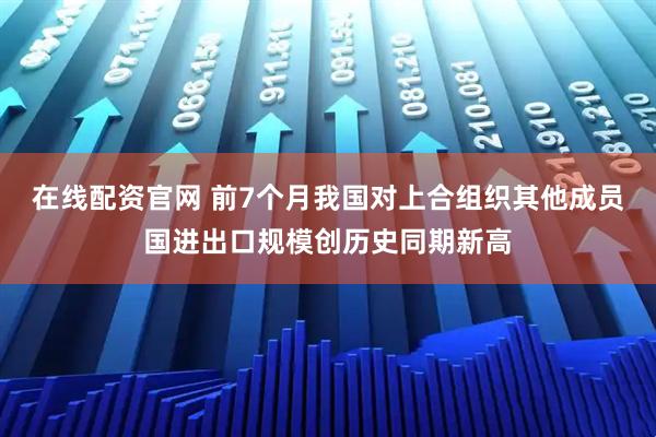 在线配资官网 前7个月我国对上合组织其他成员国进出口规模创历史同期新高